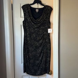 Anne Klein black sequined cocktail dress